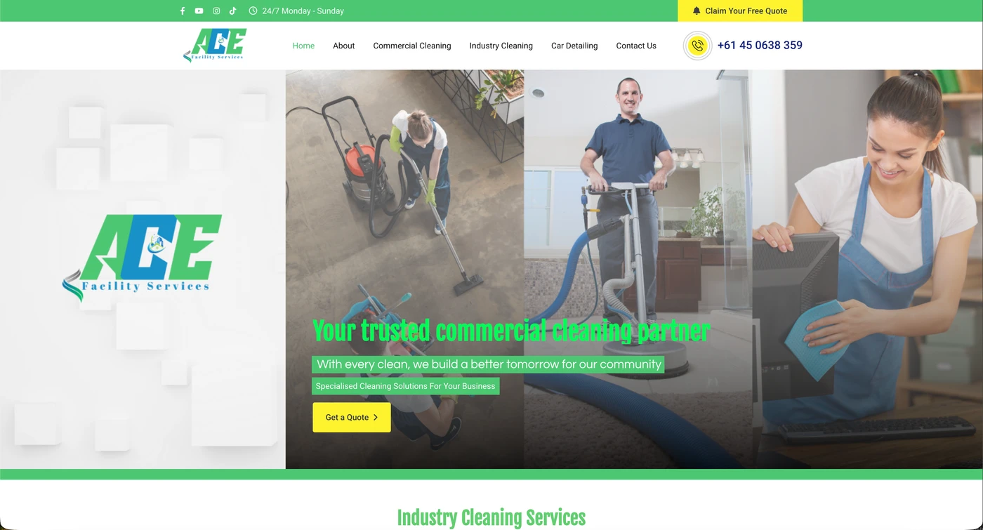 ACE Facility Services desktop website preview